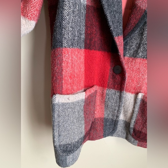 Express wool blend plaid coat, blazer chore barn vintage 80’s jacket - Picture 3 of 11